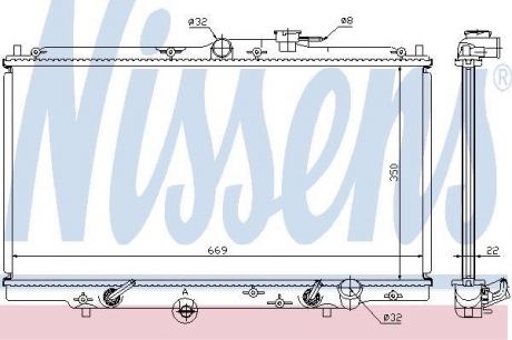 633141 NISSENS Радиатор охлаждения honda accord v (пр-во nissens)