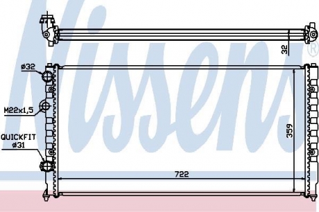 65252 NISSENS Радиатор охлаждения vw passat b4 (93-) 1.6-2.9i (пр-во nissens)