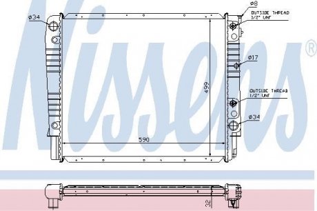 65542A NISSENS Радиатор VOLVO 940(90-)2.3 i TURBO(+)[OE 35 47 146]