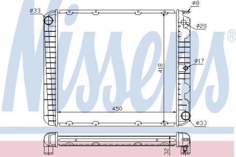 65545A NISSENS Радиатор охлаждение volvo 740/760/940 mt 82-96 (пр-во nissens)