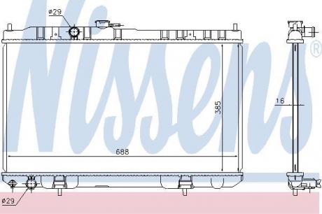 68751 NISSENS Радиатор охлождения nissan almera classic (n16) m (пр-во nissens)