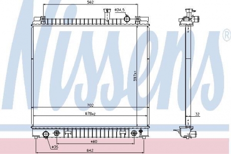 69484 NISSENS Радиатор охлаждения infiniti qx (пр-во nissens)