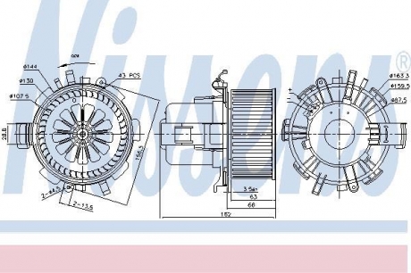 Вентилятор салона opel, nissan NISSENS 87180