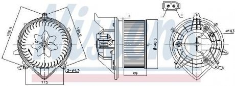 87233 NISSENS Вентилятор MINI MINI (R56) (06-) ONE 1.4