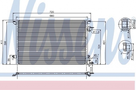 94598 NISSENS Радиатор кондиционера fiat; opel (пр-во nissens)