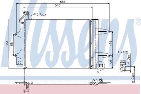 94628 NISSENS Конденсатор кондиционера seat, skoda, vw (пр-во nissens)