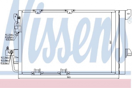 94650 NISSENS Конденсатор кондиционера opel astra g (98-) (пр-во nissens)