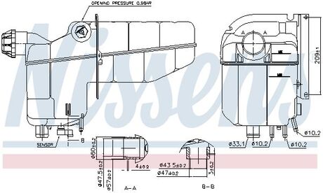 996020 NISSENS Розширювальний бак охолодження