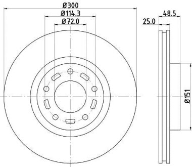 Диск тормозной передний Mazda 3, 5 1.8, 2.0, 2.2 (05-) Nisshinbo ND5002K