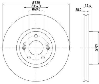 Диск тормозной передний Hyundai i40/Kia Optima 1.6, 1.7, 2.0 (11-) Nisshinbo ND6073K