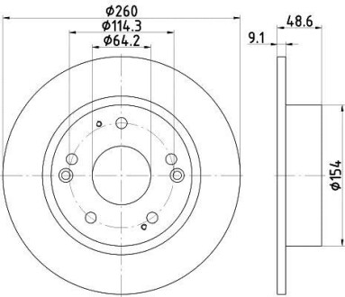 Диск тормозной задний Honda Accord 2.0 2.4 (06-) Nisshinbo ND8026K