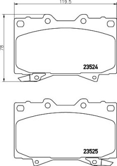 Колодки тормозные дисковые передние Strong Ceramic Land Cruiser (J100) (98-07) (Nisshinbo NP1018SC