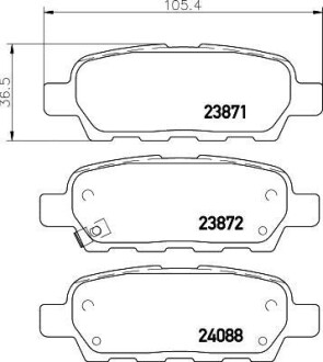 Колодки тормозные дисковые задние Renault Koleos/Nissan X-trail, Qashqai 2.0, 2.2, 2.5 (09-) Nisshinbo NP2004