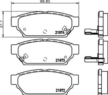 Колодки тормозные дисковые задние Mitsubishi Carisma, Colt IV, Lancer 1.6, 1.8 (95-06) Nisshinbo NP3026