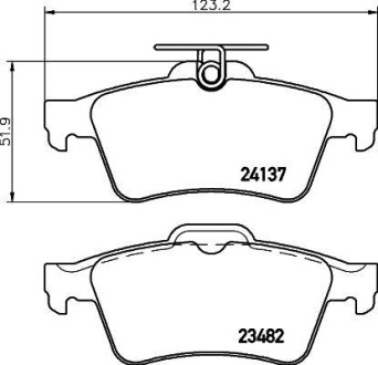 Колодки тормозные дисковые задние Renault Laguna II/Mazda 3 1.6, 1.8, 2.0 (05-) Nisshinbo NP5009