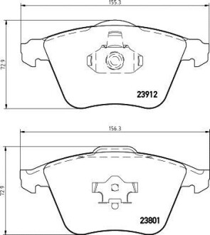 Колодки тормозные дисковые передние Mazda 3, 5 1.4, 1.6, 1.8, 2.0 (04-) Nisshinbo NP5033