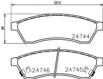 Колодки тормозные дисковые задние Chevrolet Epica 2.0, 2.5 (06-) Nisshinbo NP6078