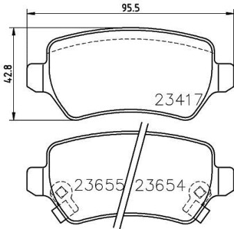 Колодки тормозные дисковые задние Kia Ceed 1.4, 1.6 (12-) Nisshinbo NP6101