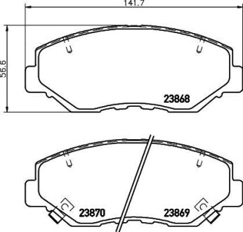 Колодки тормозные дисковые передние Honda CR-V II 2.0, 2.2 (99-06) Nisshinbo NP8004