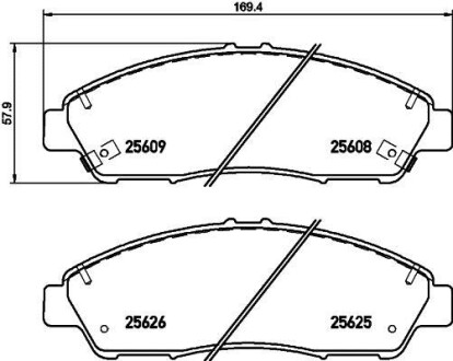 Гальмівні колодки ACURA/HONDA MDX/Pilot "F "10>> Nisshinbo NP8034