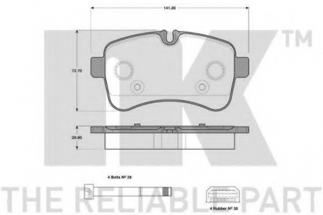 222383 NK Тормозные колодки дискові задн. Iveco Daily 35C15, 06-