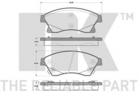 223644 NK Тормозные колодки передние. Opel Astra J 10/09>