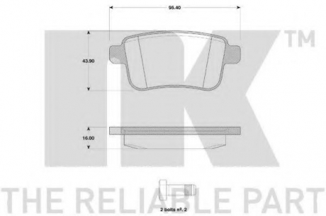 223960 NK Тормозные колодки дискові зад. Renault Kangoo II 08-