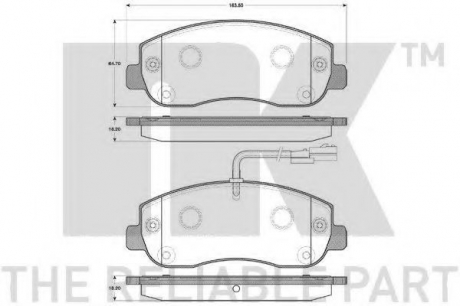 223966 NK Тормозные колодки дискові перед. Opel Movano Renault Master III 2.3Dci/2.3Cdti 05.10-