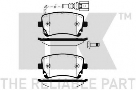 224764 NK Тормозные колодки дискові зад. (с датчиком) Audi A4, A6 2.0TDI-6.75V8R 08.99- VW Т5