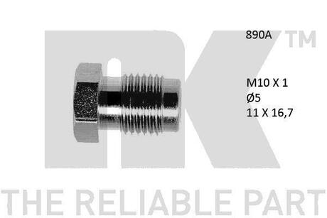 890A NK Накінечник гальмівної трубки M10x1