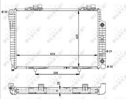 51282 NRF Радиатор охлаждения двигателя mercedes c-class w202 93- (пр-во nrf)