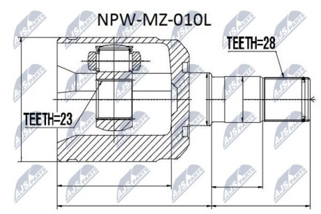 ШРУС внутренний левый Mazda 626 GE,GF, Xedos-6 Nty NPWMZ010L