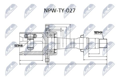 Шрус внутренний правый с подшипником Avensis Nty NPWTY027