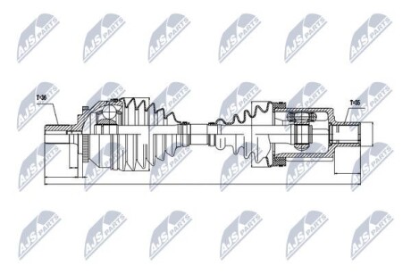 ПІВВІСЬ | VOLVO S80 2.8T6,2.9T,3.0,3.0T6 2000-2006 /ATM,ЛІВ/ Nty NPWVV018 (фото 1)