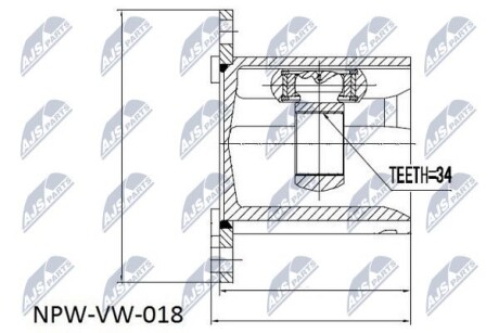 PRZEGUB WEWNиTRZNY VW -DSG GEAR BOX- PASSAT, GOLF, TOURAN, CADDY, AUDI A3/A4, S Nty NPWVW018