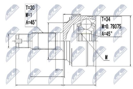 ШРКШ зовн. 30x34x88 Honda Accord 2,0 08- Nty NPZ-HD-061