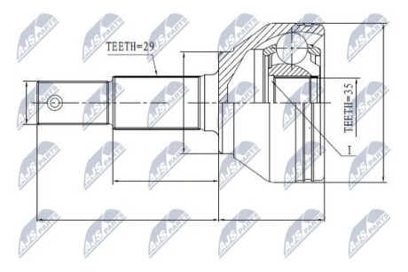 ШРКШ зовн. 29x35x56mm Nissan Qashqai 1.5DCI-2.0 07- Nty NPZ-NS-084