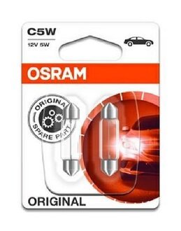 4050300925622 OSRAM Автомобильная лампа: C5W 12V 5W SV8.5-8 (к-кт 2 шт) blister