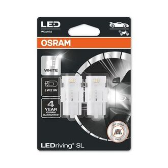 7505DWP-02B OSRAM Лампа светодиодная LED W21W 3W 12V W3X16D LEDriving SL (blister 2шт) (пр-во OSRAM)