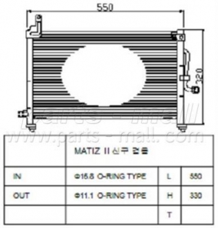 PXNCC-006 PARTS-MALL Конденсатор кондиционера DAEWOO MATIZ (пр-во PARTS-MALL)