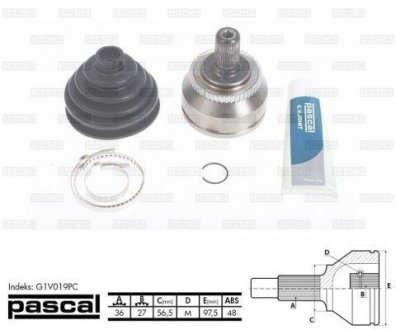 ШРУС приводной компл. PASCAL G1V019PC