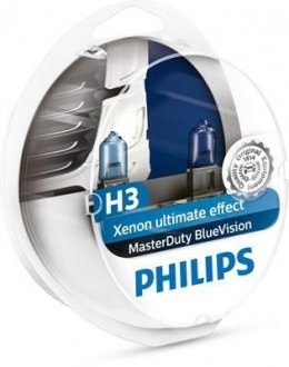 13336MDBVS2 PHILIPS 13336MDBVS2 (PHILIPS) H3 MasterDuty BlueVision 24V 70W PK22s Set 2 pc.