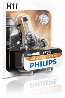 36428630 PHILIPS Автомобильная лампа: 12 [В] H11 Vision 55W цоколь PGJ19-2 Blister +30% света