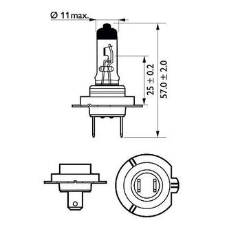 40607130 PHILIPS Автомобильная лампа H7 Vision 12V PX26d Блистер