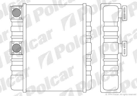 2008N8-2 Polcar Радиатор пічки BMW 3(E46) 318i 99- X3(E83) 08-