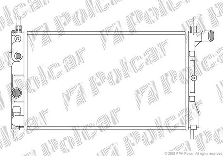 550508A2 Polcar Радиатор Opel Kadett E 1.6 N/S/I 16SV/C16LZ/NZ -89