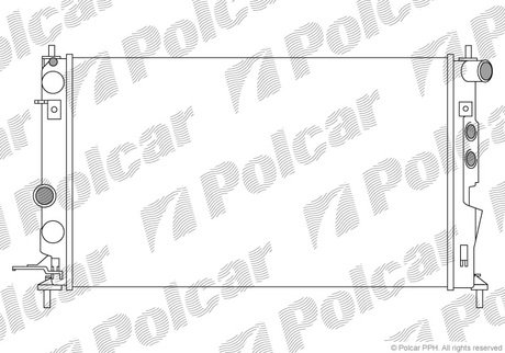 551608A4 Polcar Радиатор основний Opel Vectra B (+AC) 1.6-2.6 09.88-07.03