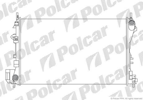 551808A4 Polcar Радиатор охолодження Opel Vectra C 1.6-1.8 16V 02- (Economy Class)