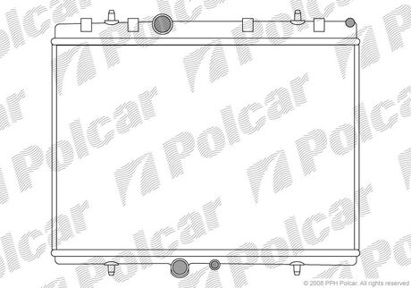 571008A4 Polcar Радиатор охолодження CITROEN C4, C4 I, C5 II, C5 III, XSARA PEUGEOT 307, 307 CC, 307 SW, 407, 407 SW 2.0/2.0D 08.00-