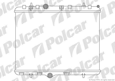 574808A1 Polcar Радиатор охолодження двигуна Citroen C2, C2. C3 Picasso, C4 .Peugeot 1007, 2008 I, 207, 208, 208 I 1.0-2.0 05.01-